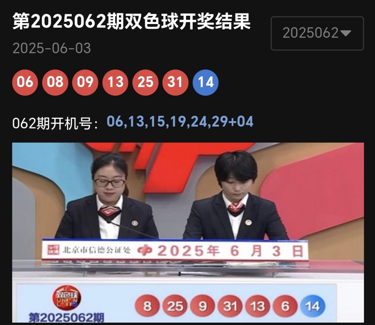 双色球开奖结果揭晓