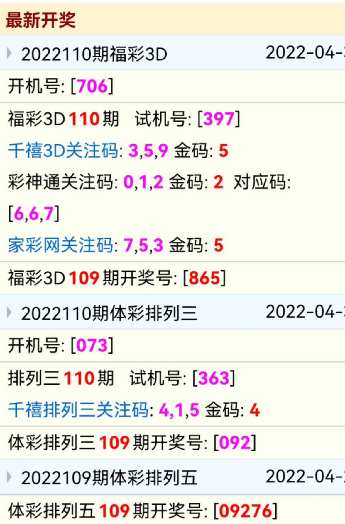 今天3d开机号和试机号列表开奖卜今天3D开机号和试机号列表开奖-第1张图片