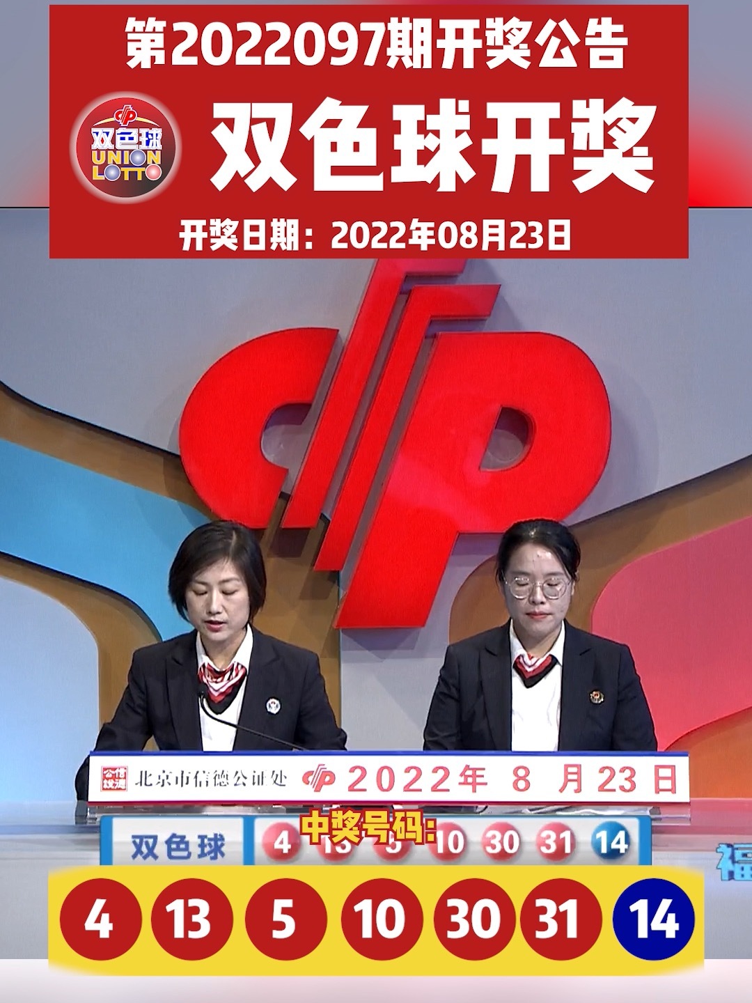 双色球开奖结果94，幸运降临
